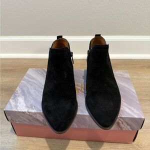 Franco Sarto Black Suede Ankle Boots